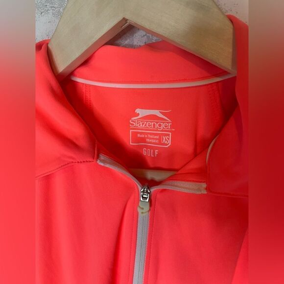 Slazenger Neon Orange Pink Zip up Golf Pickleball Tennis Tank - Picture 3 of 7